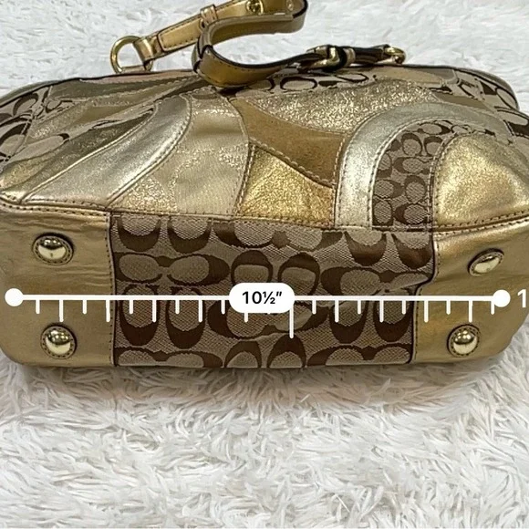 COACH Limited Edition Gold Patchwork Satchel Shoulder Bag E0873-12740 - Picture 8 of 10